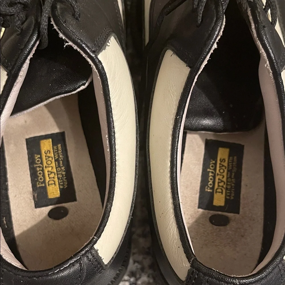 Vintage FootJoy Black and Cream Golf Shoes